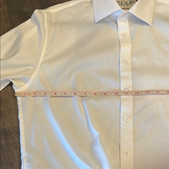 Thomas Pink Brand Dress Shirt Slim Fit White Formal Wear Men's 16 1/2 Cotton - Picture 6 of 12
